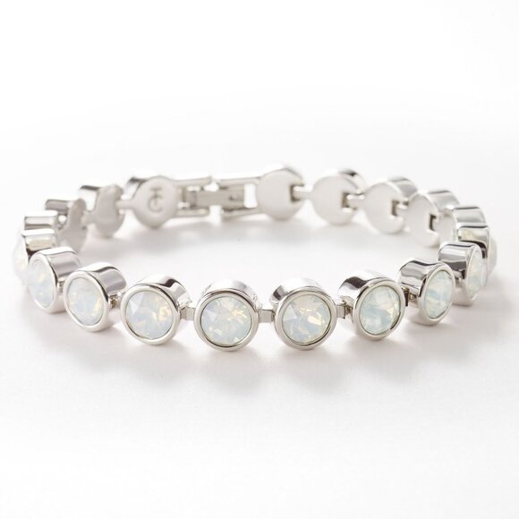 GLAZED WHITE (OPAL) Ice Bracelet by Touchstone Crystal by Swarovski ✨ New in box - Picture 1 of 3